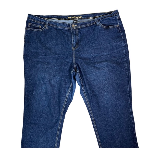 Ashley Stewart Bootcut Blue Jeans Sz 24 Petite Stretch - Picture 2 of 11